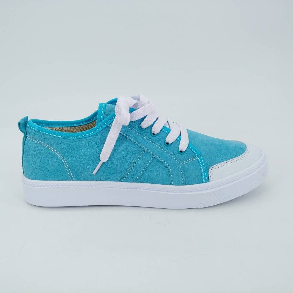 Mks Womens Calle 1 Sneakers Shoes Blue‎ White Low Top Lace Up 9M New